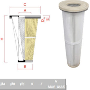 PFA11200 AIR FILTER CONICAL ROUND SUCTION EXCAVATION